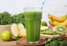 اسموتی با خیار و اسفناج